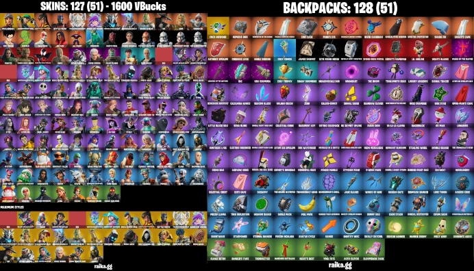 [PC/PSN/XBOX]127 skins | Polo Prodigy | Aura | Spider-Man (Miles Morales) | Surf Witch | Championship Aura	LKK469