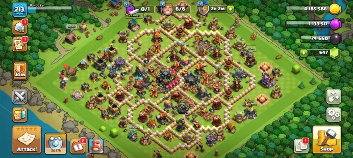 COC23//Town Hall Level 17 HEROES 92:92:51:60:43 PUMPED BASE + WALLS 17 LVL 12 SKINS + MAX EQUIPM