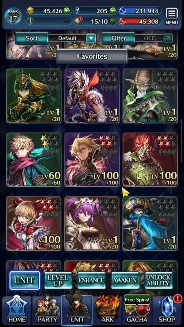 GLOBAL|Rank 17|Top Tier Unit [A Roland,SM Sera,KOG Mauna,G Lilaha,AOG Labyreth,POG Zero,Etc]|1 UR & 9 SSR Ark|Code Only(LC1242)