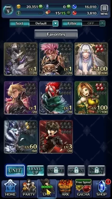 GLOBAL|Rank 9|Top Tier Unit [Demon Lord Judecca-Samekh + ARK,A Roland,G Lilaha,POG Zero,Etc]|1 UR & 5 SSR Ark|Code Only(LC1246)