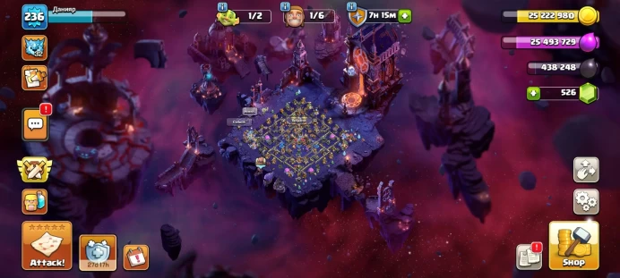 COC29//Main Village TH level 18 Builder TH Level 10 FULL 18 TH HEROES 103 103 83 80 55 9 COSMIC SCENERY 22 SKINS MAX EQUIPMENT