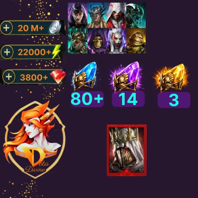 Siegfrund Nephilim - Starter Account | 3 Sacred, 14 Void, 80 Ancient | 22K Energy, 3.8K Gems | 8 Legendaries