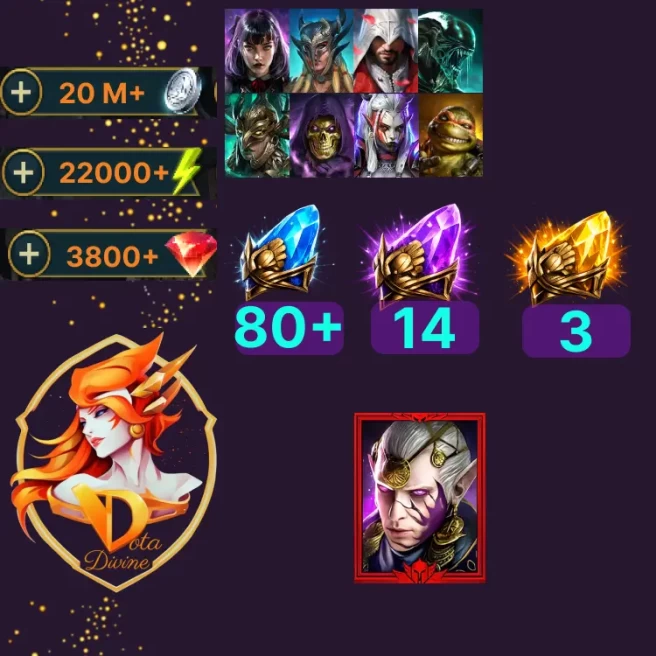 Starsage Galathir - Starter Account | 3 Sacred, 14 Void, 80 Ancient | 22K Energy, 3.8K Gems | 8 Legendaries