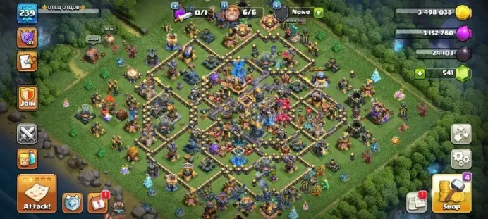 COC33//Main Village TH level 18 FULL 18 TH HEROES 100:104:80:80:51 3 SCENERY + 11 SKINS ALL GEAR FULL
