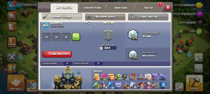 COC36//Main Village TH level 17 Builder TH Level 9 17 TH + GOOD DEF HEROES 85 86 41 54 33 RESOURCES HEAPS + M ITEMS WALLS 16-17