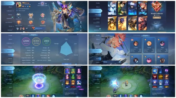 World Collector | 734 skins | Killua Gon Gojo Yuji Dawning Gold Seiya