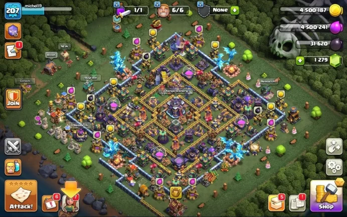 COC41//Main Village TH level 15 15 th semi max 69/78/54/52/29 1.2 k gems 248 cwl TAG #9VC9JVYU0 207 level 6 builders Gems 1200 Heroes 69/78/54/5