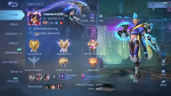 Global Hero 132 Skin 294|ANN Karrie|Sanrio Floryn|Gara|Seiya Badang|LightBorn TG|Epic Lunox+GS+Freya|Check SS|Renowned|ML1920B