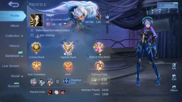 Global Hero 132 Skin 234|CC Natalia|LightBorn TG|Valentine Claude|Gara|SS Badang|Venom Grock+Hanabi|DT Ling+Kimmy|Renown|ML1922B