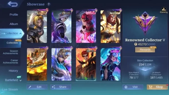 Global Hero 132 Skin 234|CC Natalia|LightBorn TG|Valentine Claude|Gara|SS Badang|Venom Grock+Hanabi|DT Ling+Kimmy|Renown|ML1922B