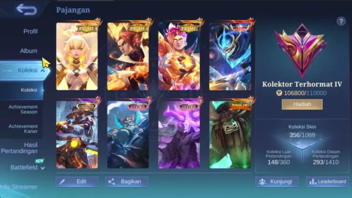 Hero 127 | Skin 293 | Legend Gusion, Collector Yi Sun Shin, Prime Betrix+YuZhong+Cloude, Luckybox Franco+Moskov, ML1013B