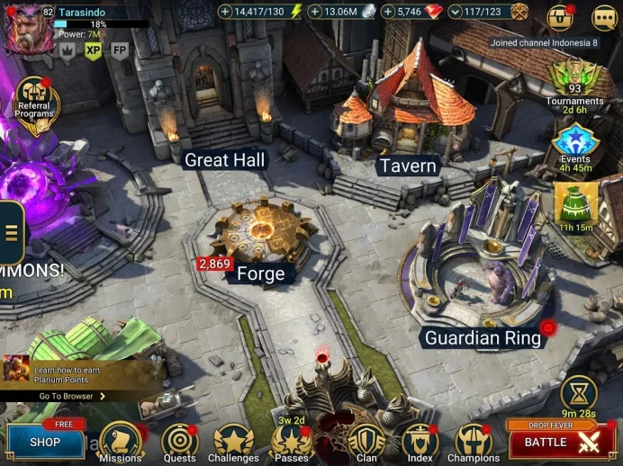 RSL713: LV82 - Power 7M - 2 mythic - 30 Champions LV 60 - 64 legend - 8 void