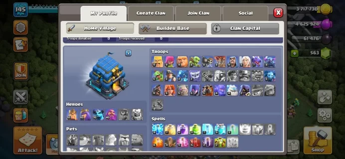 Th_12(FULL MAX)(HERO:55/60/35/40)(XP 145)(GOOD ABILITY)(BEST VILLAGE )(LIFTIME WARANTY)
