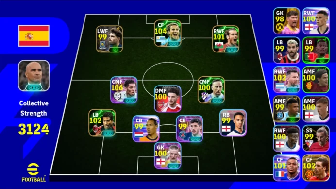 Andro|Power 3124|belingham shw . bale , forlan epic db , manager r.Martinez Manager j.cruyff db EFB003B