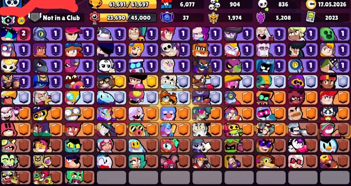BS854//62K 4 BRAWL PASS+ 102/102 340 SKINS 34k gems 43 11-x C HYPER VIDEO