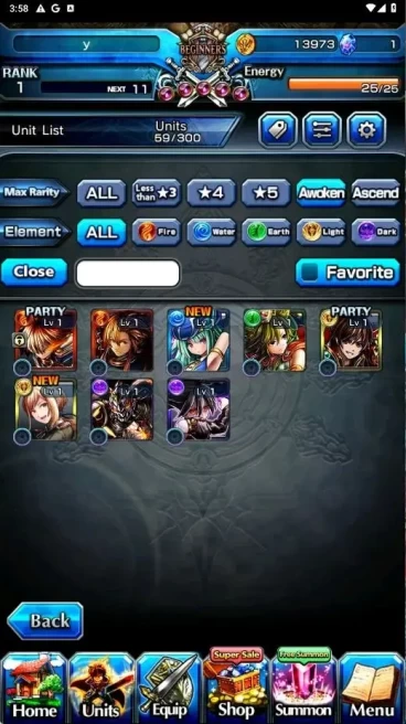 Global | 6-star Undertaking Spear "Hellfire" TW | Rank 1 | 0 Ascend | 59 units | 13973 Lapis | check SS | Detail Check SS GS297B