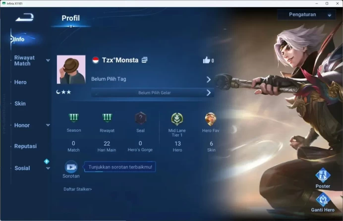 Global | 13H 6S | Legend Yao, Event Exclusive skin | Rare skin, 3 Limited Trials | TakeMail Check SS HOK355B