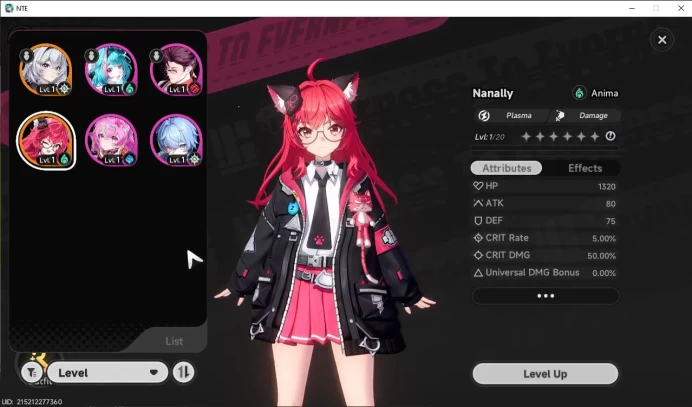 GLOBAL EU|HL 3| 1 SSR Meta Nanally +S-Class Char Box +Livery|4 SR|Underboss Glider|Selector 10/50|Female MC|Log Email|(NTE976)