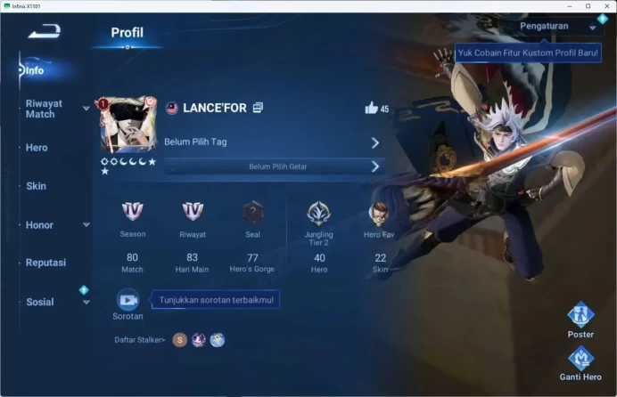 Global | 40H 22S | 2 LGD (Zilong+Yao), EVENT Aldous, EPIC Chang'e, EPIC Luban, EPIC X.Borg | TakeMail Check SS HOK357B