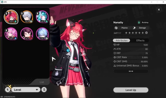 GLOBAL EU|HL 3| 1 SSR Meta Nanally A1 +S-Class Char Box|4 SR]|Selector 40/50|3 S Arc|Male MC|Log Email|Take Email|(NTE982)