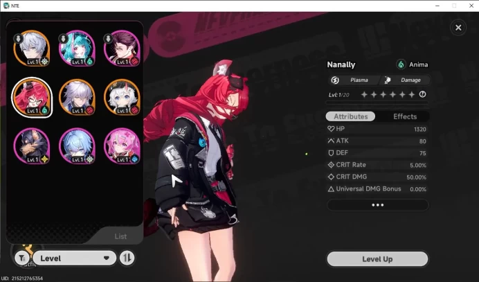 GLOBAL EU|HL 3| 3 SSR [Nanally,Sakiri,Baicang] |5 SR [Adler,Edgar,Etc]|Underboss Glider|Male MC|Log Email|Take Email|(NTE983)