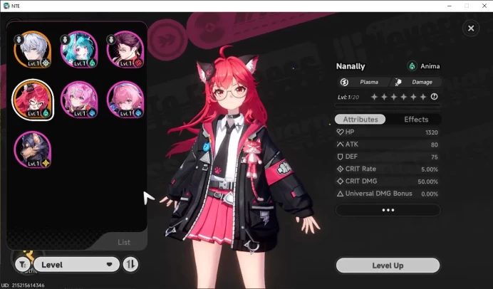 GLOBAL NA |HL 3| 1 SSR Meta Nanaly A1+1 S-Class Char Box +Livery |5 SR|Selector 41/50 Rolls| 1,1K Anuli|Male MC|Log Email|NTE988
