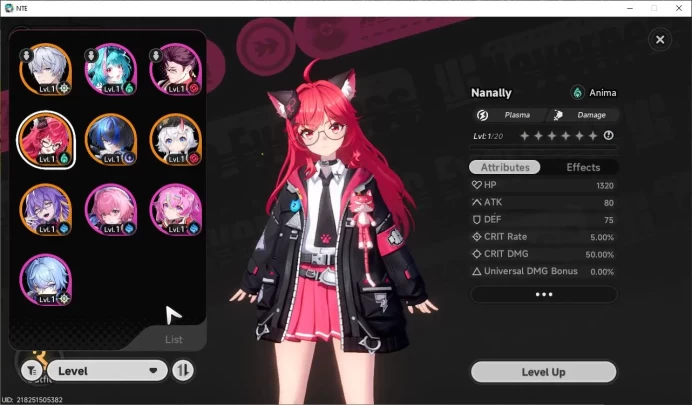 GLOBAL EU|HL 3|4 SSR Limited Nanally, Daffodill, Sakiri, Fadia|5 SR|Car Skin + Glider Skin Underboss|Male MC|Log Email|NTE1000