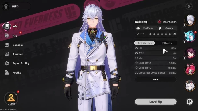 GLOBAL EU|HL 3|3 SSR Limited Nanally, Sakiri, Baicang|5 SR Aurelia,Adler,Edgar|Glider Skin Underboss|Male MC|Log Email|NTE1002