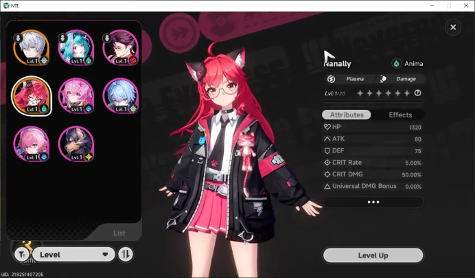Global NA|HL 3|1 SSR Limited Nanally & SSR Selector|6 SR|Selector 43/50 Roll|Male MC|Log Email|NTE1014