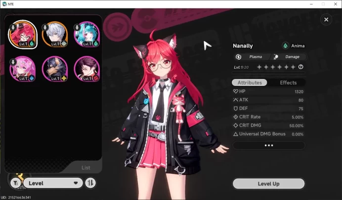 Global EU|HL 3| 1 SSR Limited Nanally + SSR Selector|4 SR|Underboss Glider|Selector 21/50 Roll|Male MC|Log Email|NTE1019