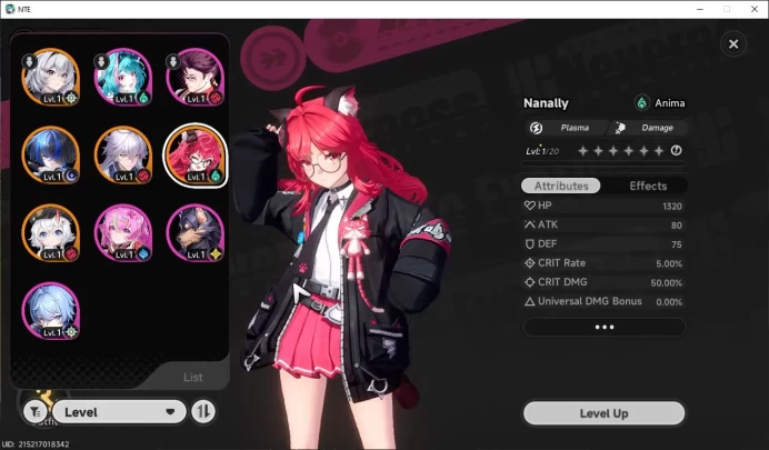 Global EU|HL 3| 4 SSR [Nanally, Sakiri, Baicang, Daffodill] +Livery |5 SR [Adler,Haniel,Edgar,Etc]|Female MC|Log Email|NTE1027