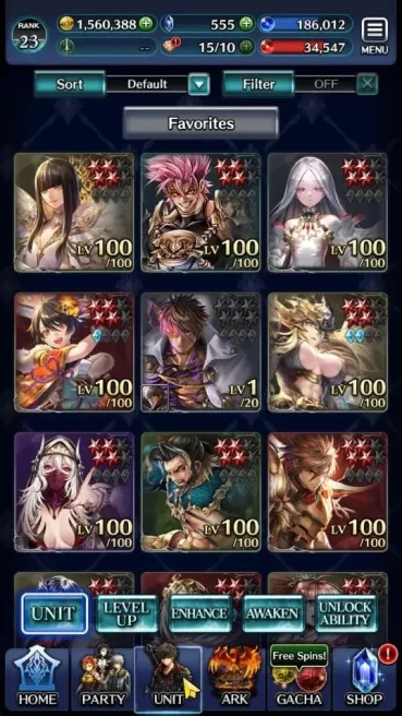 GLOBAL|Rank 23|Top Tier Unit [SM Sera,A Roland,AoG Yuda,MA Megius,PoG Zero,KoG Mauna,NYM Kynei]|4 UR 22 SSR Ark|Code Only|LC1257