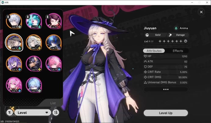 Global EU|HL 3|4 SSR Jiuyuan, Hathor, Daffodill, Fadia|6 SR|Phoenix Kick Nanally Skin+Underboss Glder|Male MC|Log Email|NTE1047