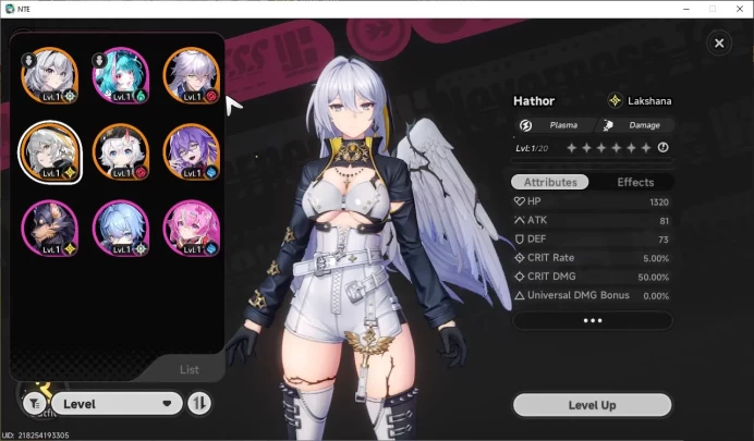Global EU |HL 3| 4 SSR Baicang, Hathor, Sakiri, Fadia |4 SR Skia,Adler,Etc|Female MC|Log Email|Take Email|NTE1050