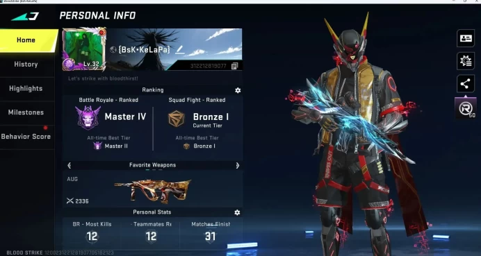 ASIA| L32|BR Master IV|Eternal=Desert Eagle Scorpius|7DS Kar98k|7 Ultra Strikers|2 Ultra Guns|Check SS|More Check SS BS850B
