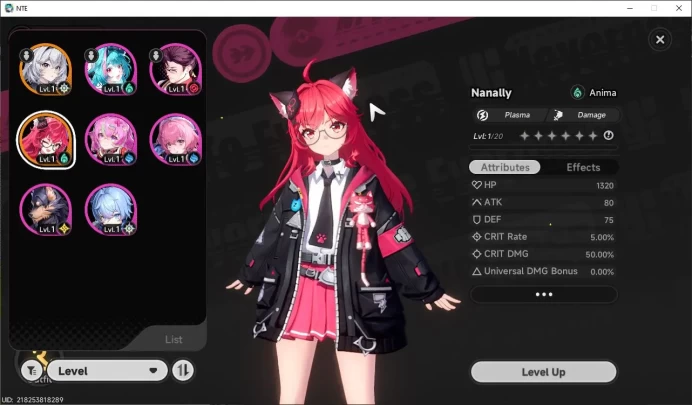 Global NA|HL 3|1 SSR Limited Nanally + 2 Selector On|6 SR|1 S Arc|Underboss Glider|Female MC|Log Email|NTE1068