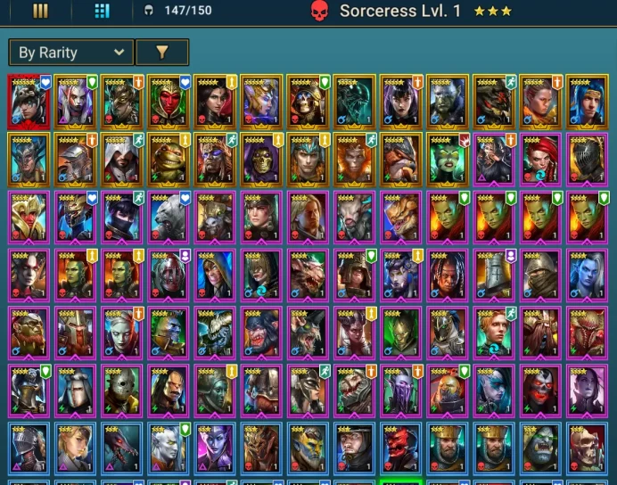 Myth - Nais the Shadowthief + 22 Legendary + Elva + Ninja + Queen Eva + Knave of Hearts + Cillian + 30000 energy + 4612 Gems