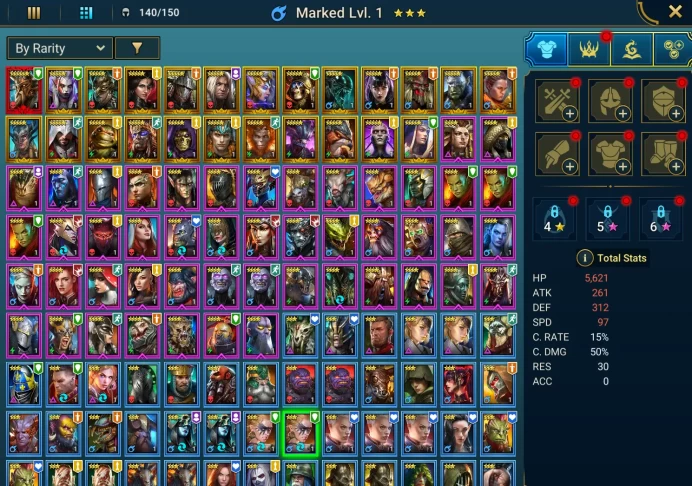 Myth - Alaz + Teodor the Savant + Helicath + Caolite + Martyr + Ninja + 31000 energy + 4954 Gems + Genbo + Alsgor