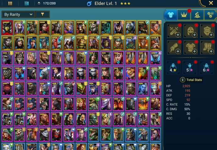 Myth - Aphidus + 25 Legendary + Elva Autumnborn + Arix + Ninja + Firrol + 56000 energy + 11313 Gems + Maneater + Aniri