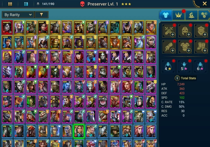Myth - Lady Mikage + Duchess Lilitu + Ninja + Jagg + 24 Legendary + 46000 energy + 9687 gems