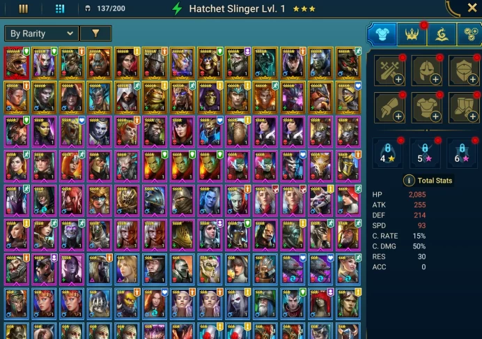 Myth - Androc + 11243 Gems + 25 Legendary + Elva + Helicath + Arix + Ninja + Holsring + Seer + Maneater + 47000 energy