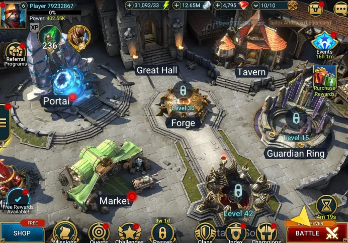 Myth - Androc + Void Krisk the Ageless + Ninja + Pythion + Shirimani + 31000 energy + 4795 gems + Demytha + Seer