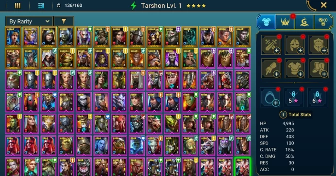 Starter acc with Teodor : 96k energy / 62 mln coins / Tomb Lord, Jintoro, Arix, Ninja + 20 Login Legendaries / Venomage