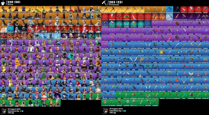 [PC] 220 skins | OG STW | Travis Scott | Unchained Ramirez | Psycho Bandit | Aura | Tony Stark | Peely	LKK321