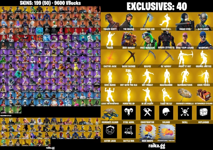 [PC/PSN] 199 skins | OG STW | Travis Scott | The Reaper | Leviathan Axe | Take The L | Snake Eyes | Elite Agent	LKK455