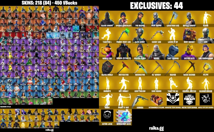 [PC/PSN/XBOX] 218 skins | Black Knight | Sparkle Specialist  | Leviathan Axe | Merry Mint Axe | Eon | The Reaper | Blue Squire	LKK462