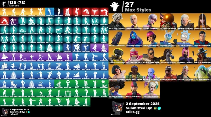 [PC/XBOX/NINTENDO] 200 skins | Unchained Ramirez | Aura | Go Mufasa | Ghoul Trooper | Raven | Kurama | Fashion Banshee	LKK464