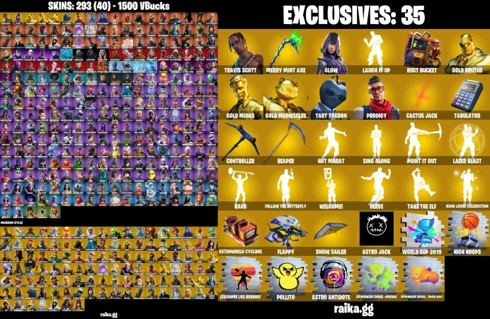 PC/XBOX 293 skins | Travis Scott | Merry Mint Axe | Psycho Bandit | Glow | Lara Croft | Ghoul Trooper LKK470