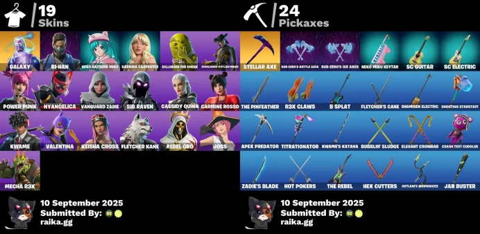 [PC/PSN/XBOX/NINTENDO] 19 skins | Galaxy | Bi-Han | Neko Hatsune Miku | Sabrina Carpenter | Dillinger the Gherk	LKK486