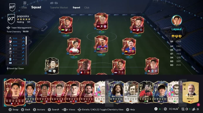 EAFC26 STEAM / Putellas96,Sarr96,Harder96,VAN DIJK95,Donnaruma95,Bouanga95,Raphinha93+9.5KK